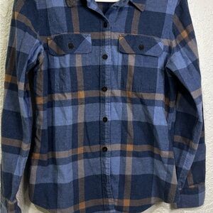 Patagonia Blue and Brown Plaid Shirt